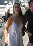 Jennifer Love Hewitt shows some pokies and cleavage in low-cut white dress out & about in Los Angeles