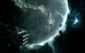 space,future,advanced technology,small,clean,clear,digital art,amazing planets 2560x1600